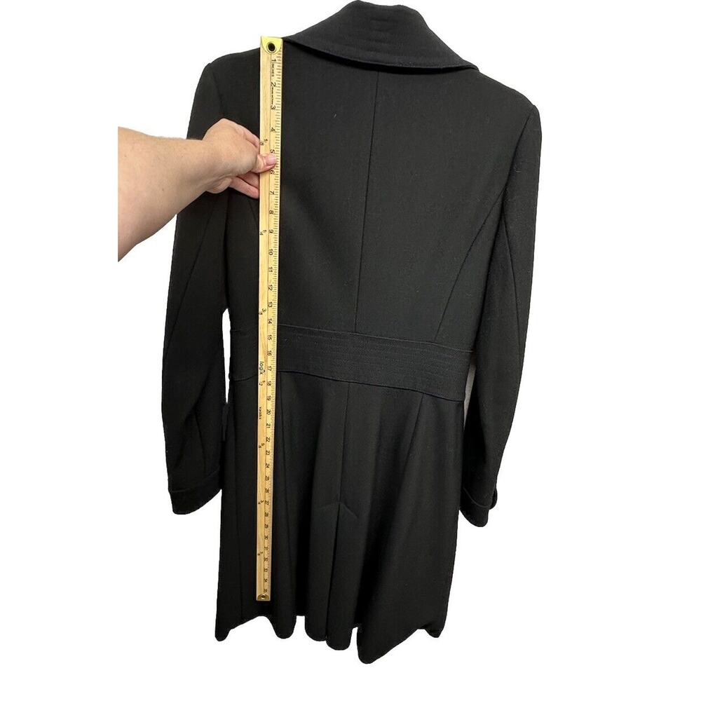 Halogen Coat Womens Sz M Wool Black‎ Overcoat Belted Dress - Picture 5 of 8